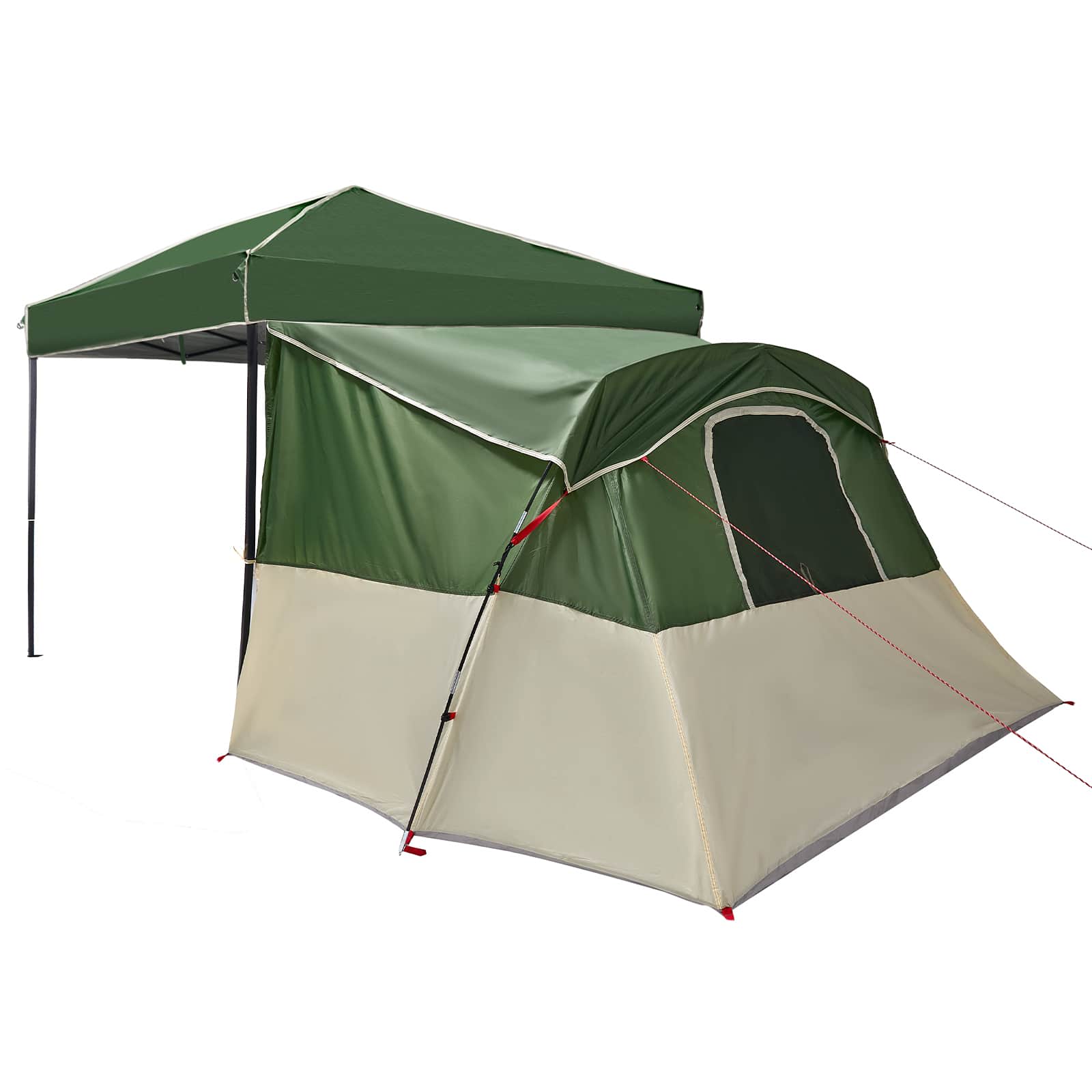 Set Kamp Šatora s krovom 2 pcs Zelena Tafta i Tkanina
