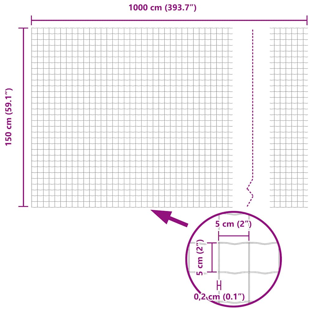 Euro ograda Siva 1,5 x 10 m Željezo prekriveno PVC-om