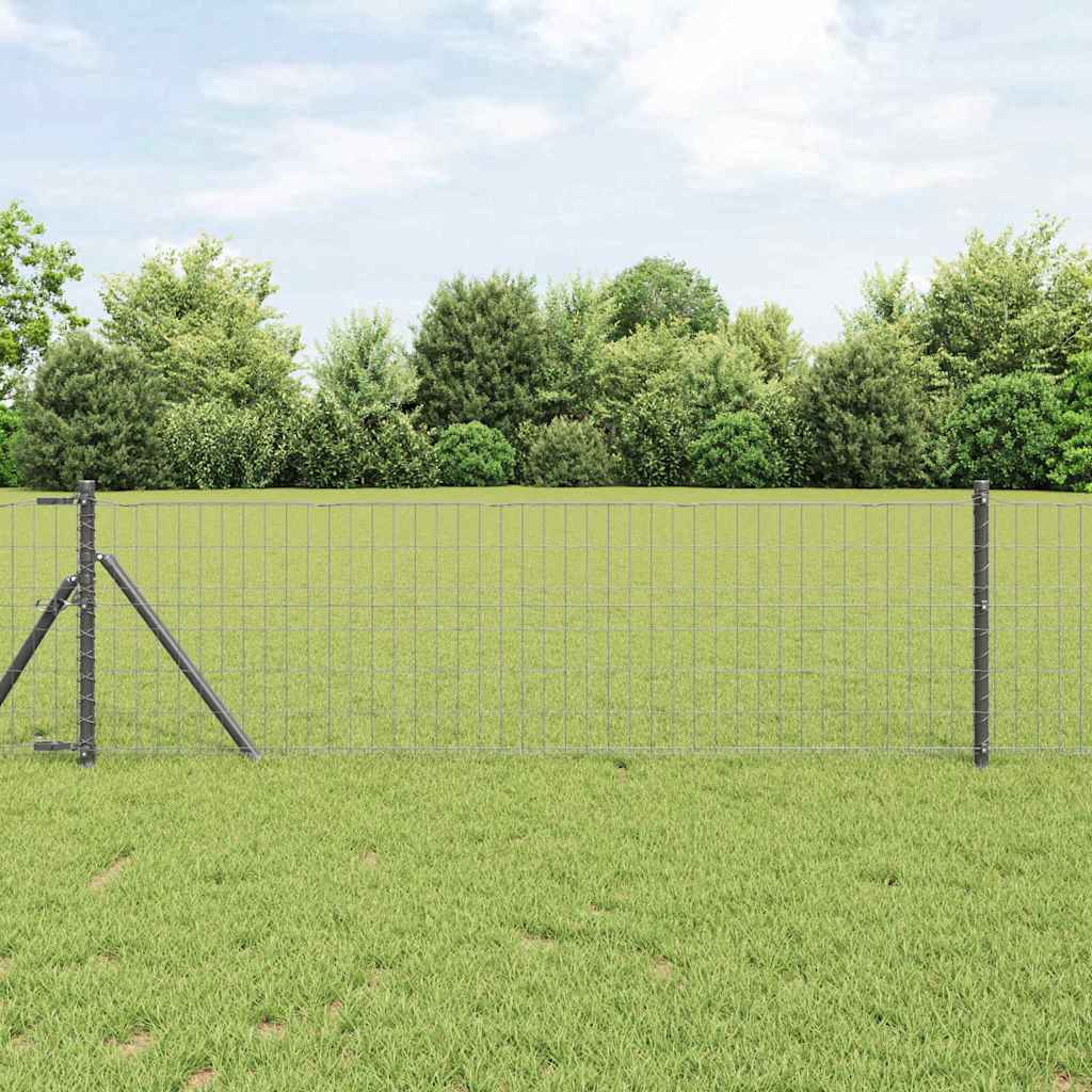 Euro ograda Siva 0,8 x 10 m Željezo prekriveno PVC-om