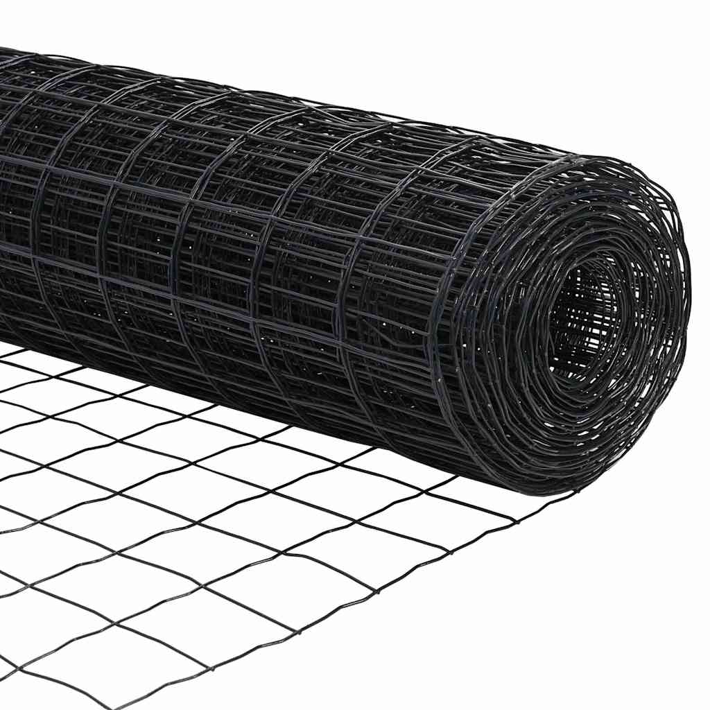 Euro ograda Crna 1,6 x 10 m Željezo prekriveno PVC-om