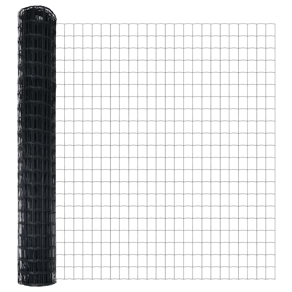Euro ograda Crna 1,6 x 10 m Željezo prekriveno PVC-om
