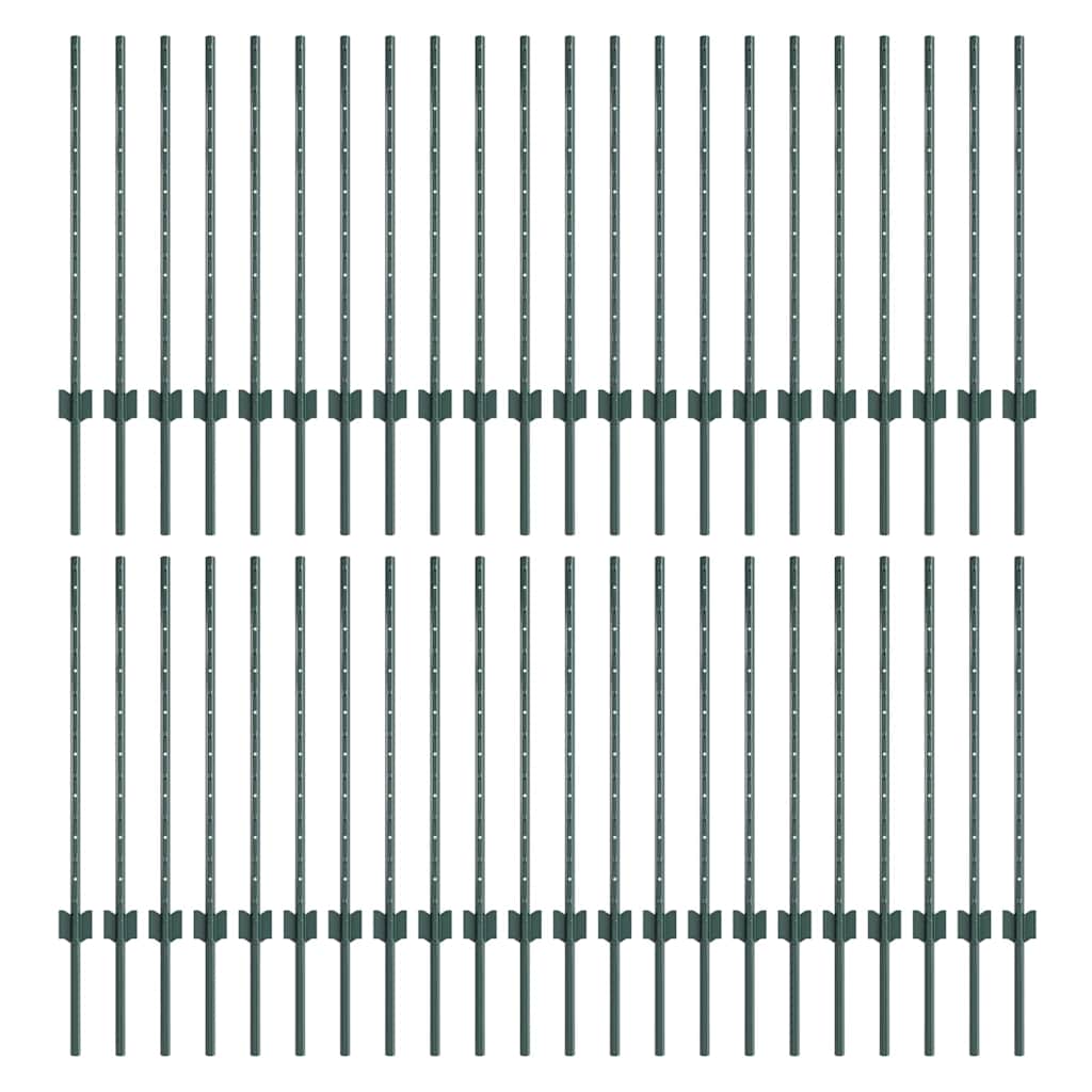 Stup za ogradu 44 pcs Zelena 120 cm Čelik