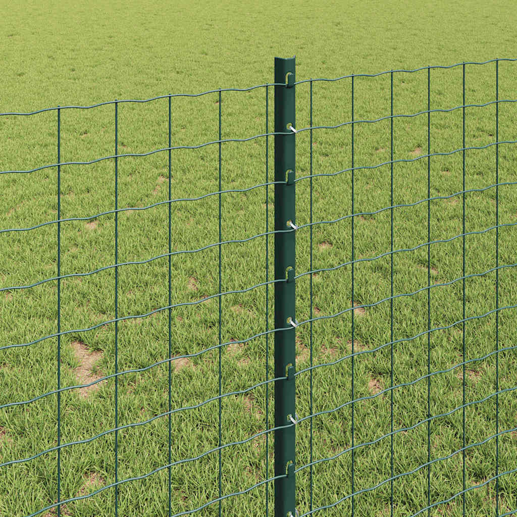 Stup za ogradu 22 pcs Zelena 140 cm Čelik