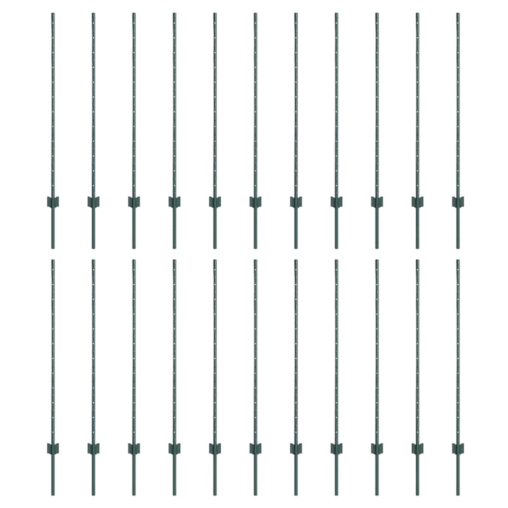 Stup za ogradu 22 pcs Zelena 160 cm Čelik
