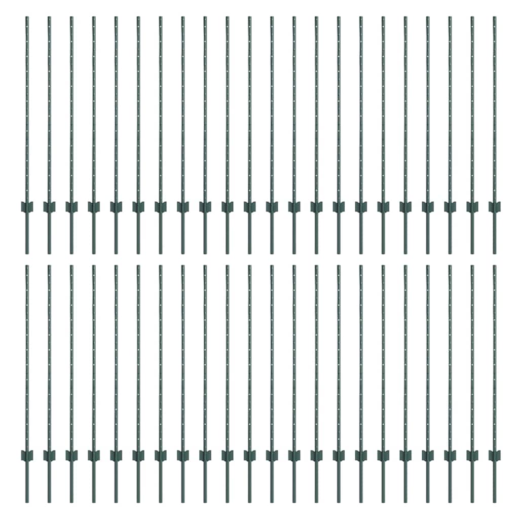 Stup za ogradu 44 pcs Zelena 160 cm Čelik