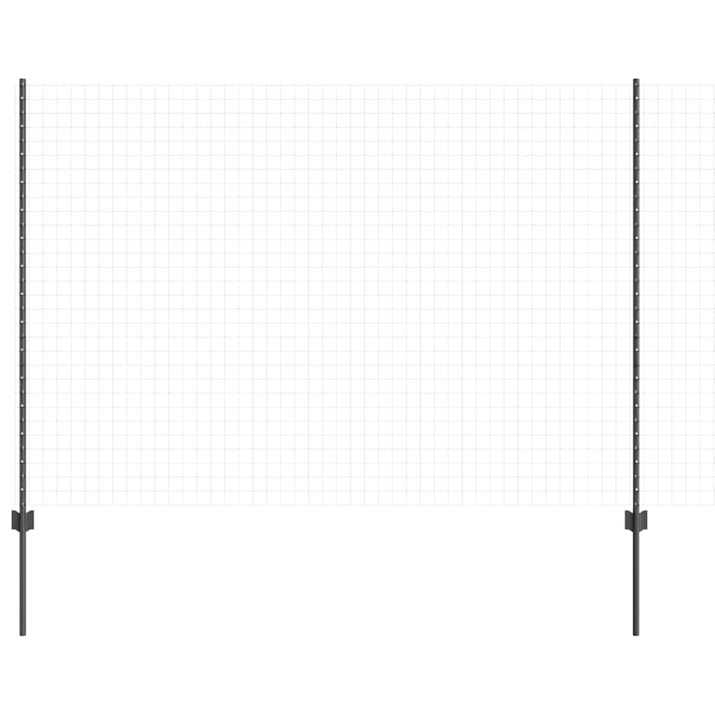 Stup za ogradu 44 pcs Siva 200 cm Čelik