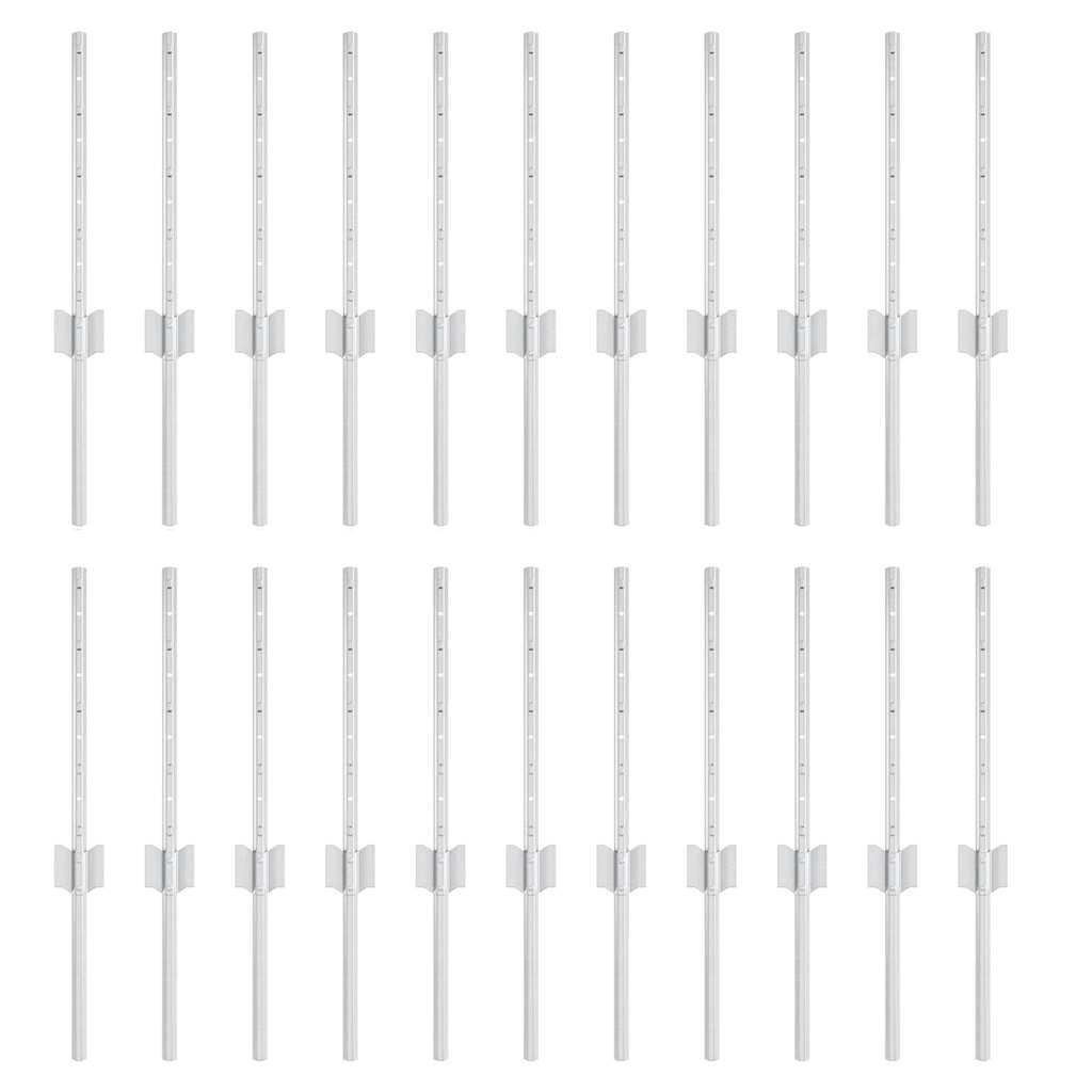Stup za ogradu 22 pcs Srebrno 80 cm Čelik