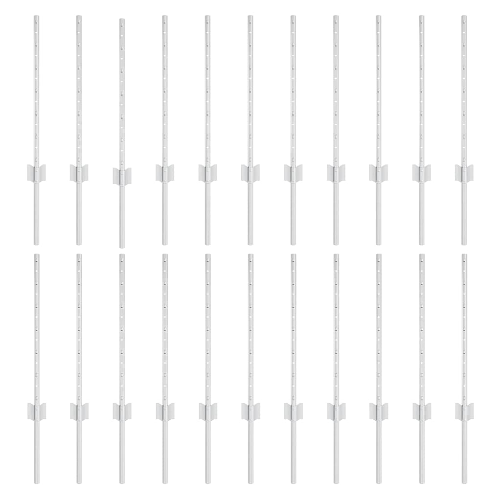 Stup za ogradu 22 pcs Srebrno 100 cm Čelik