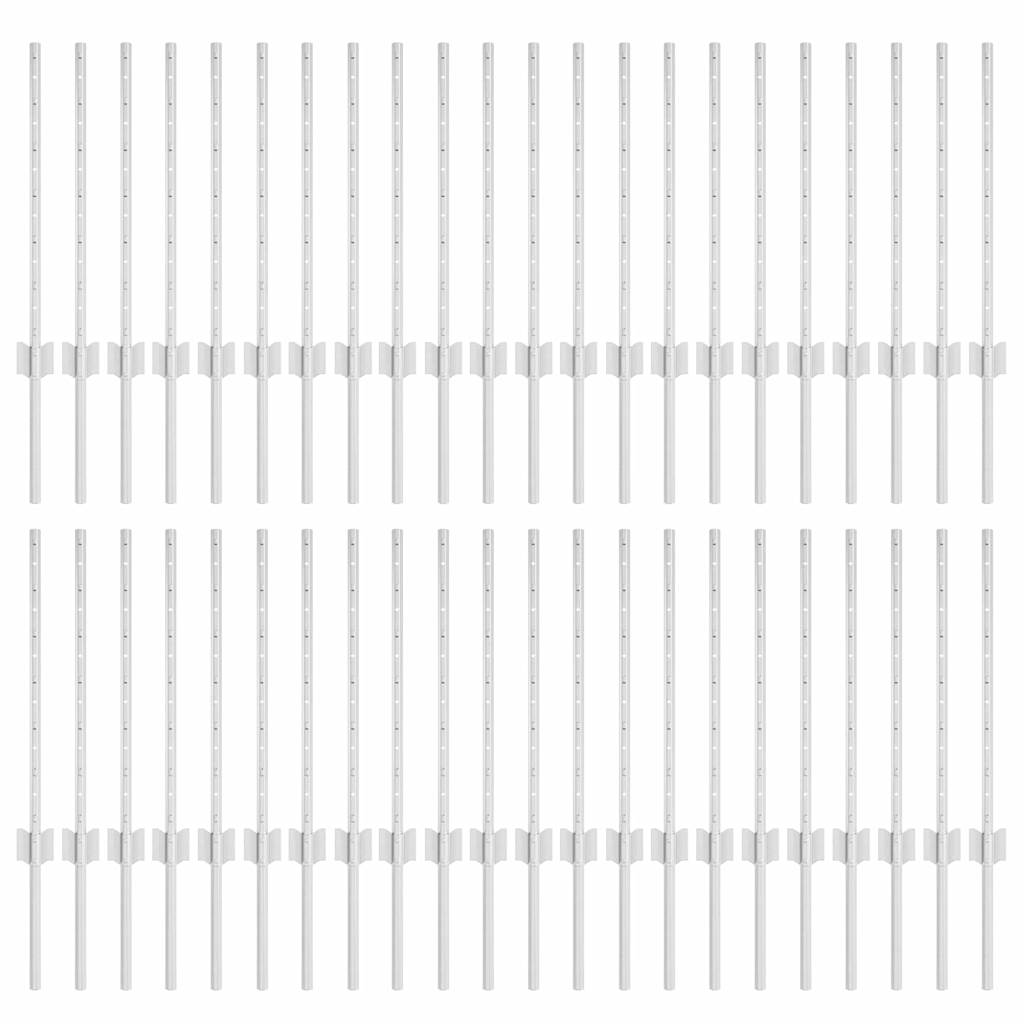 Stup za ogradu 44 pcs Srebrno 100 cm Čelik