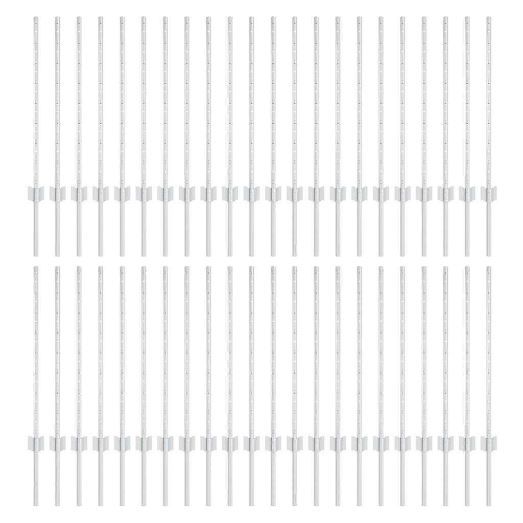 Stup za ogradu 44 pcs Srebrno 120 cm Čelik