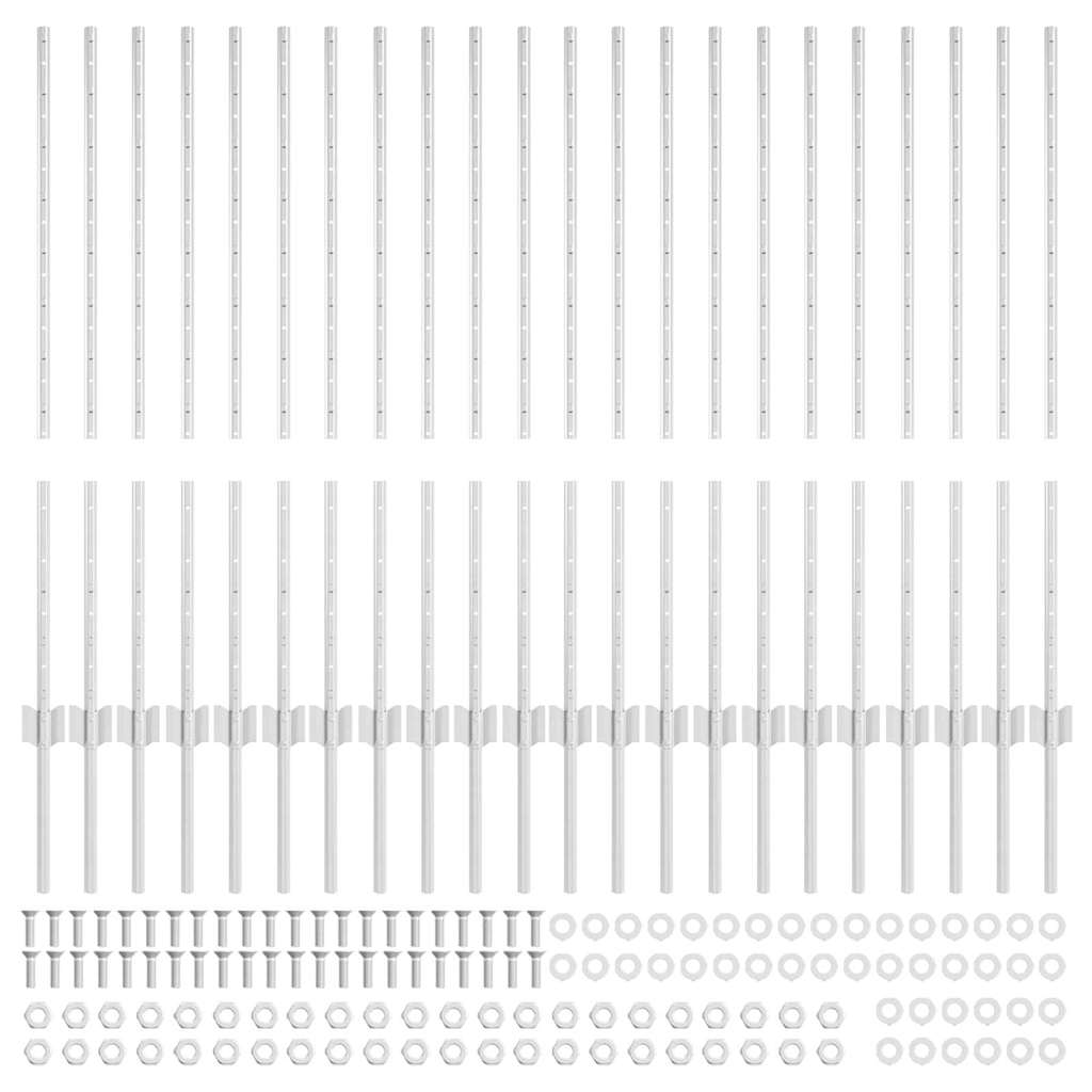 Stup za ogradu 22 pcs Srebrno 140 cm Čelik