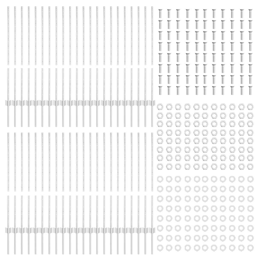 Stup za ogradu 44 pcs Srebrno 140 cm Čelik