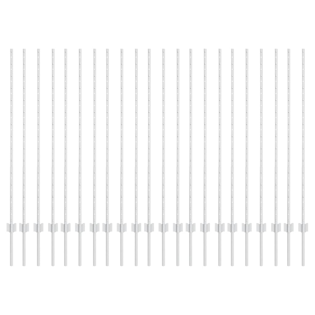 Stup za ogradu 22 pcs Srebrno 180 cm Čelik