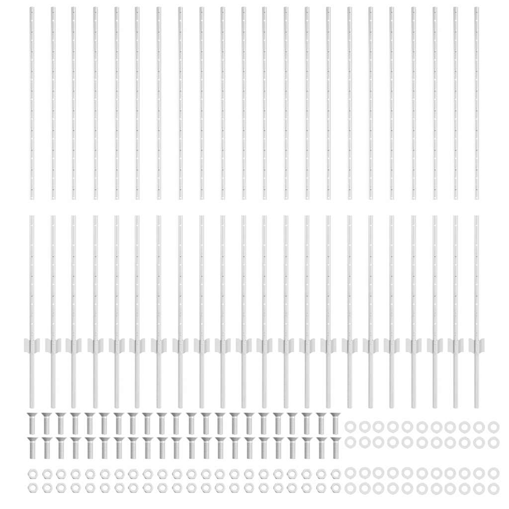 Stup za ogradu 22 pcs Srebrno 180 cm Čelik