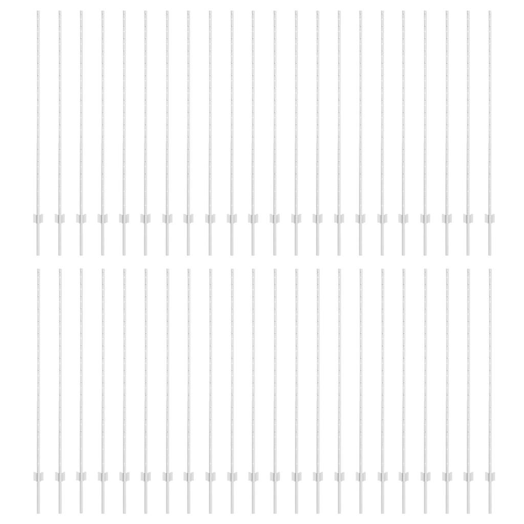 Stup za ogradu 44 pcs Srebrno 200 cm Čelik