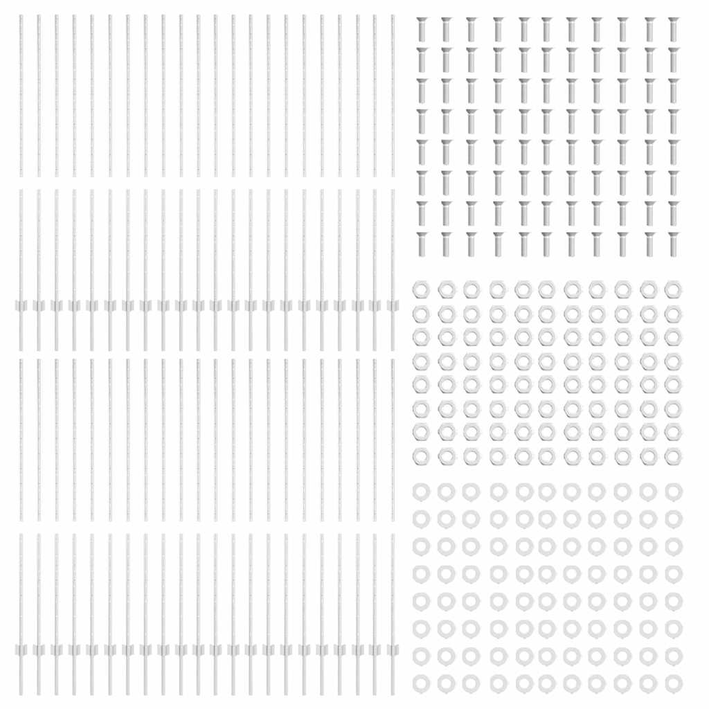 Stup za ogradu 44 pcs Srebrno 200 cm Čelik