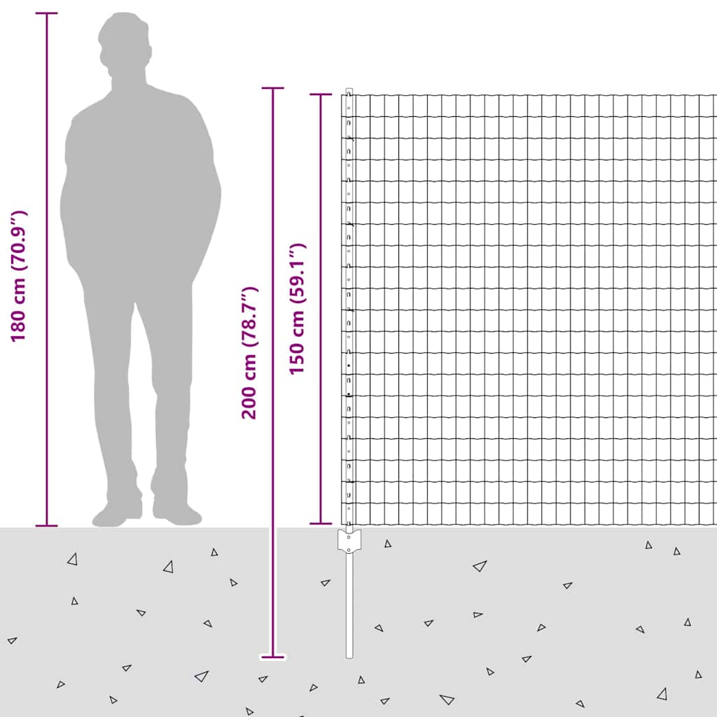 Zavarena žičana ograda 10 x 1,5 m (Š x V) Čelik premazan PVC-om