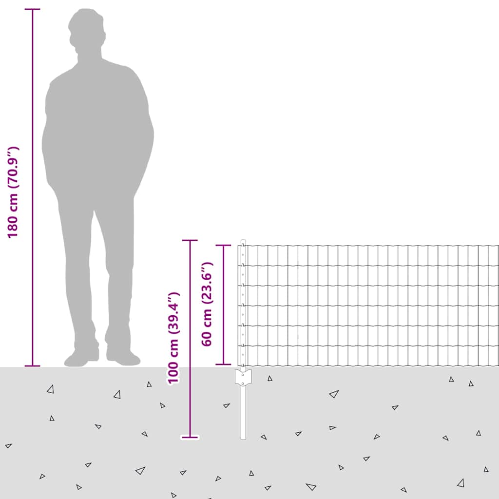 Zavarena žičana ograda 10 x 0,6 m (Š x V) Čelik premazan PVC-om