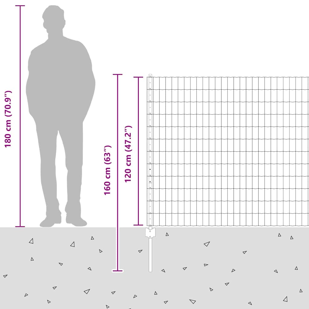 Zavarena žičana ograda 10 x 1,2 m (Š x V) Čelik premazan PVC-om
