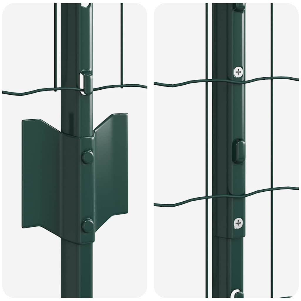 Euro ograda s postom 10 x 1,5 m Čelik premazan PVC-om Zelena