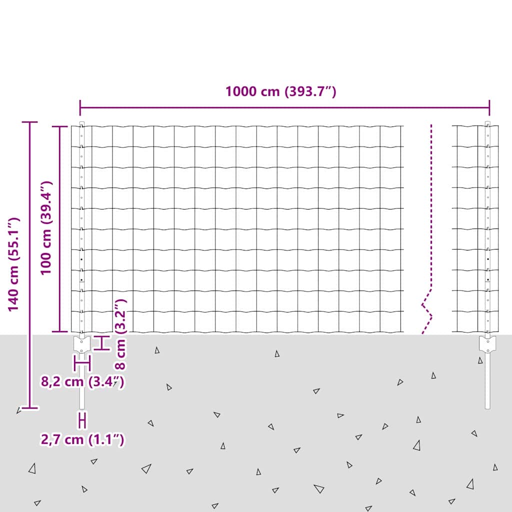 Zavarena žičana ograda 10 x 1 m (Š x V) Čelik premazan PVC-om