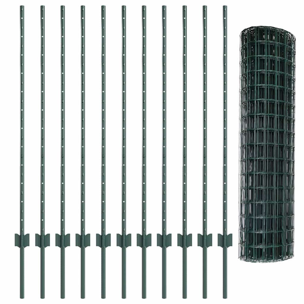 Euro ograda s postom 25 x 1,2 m Čelik premazan PVC-om Zelena