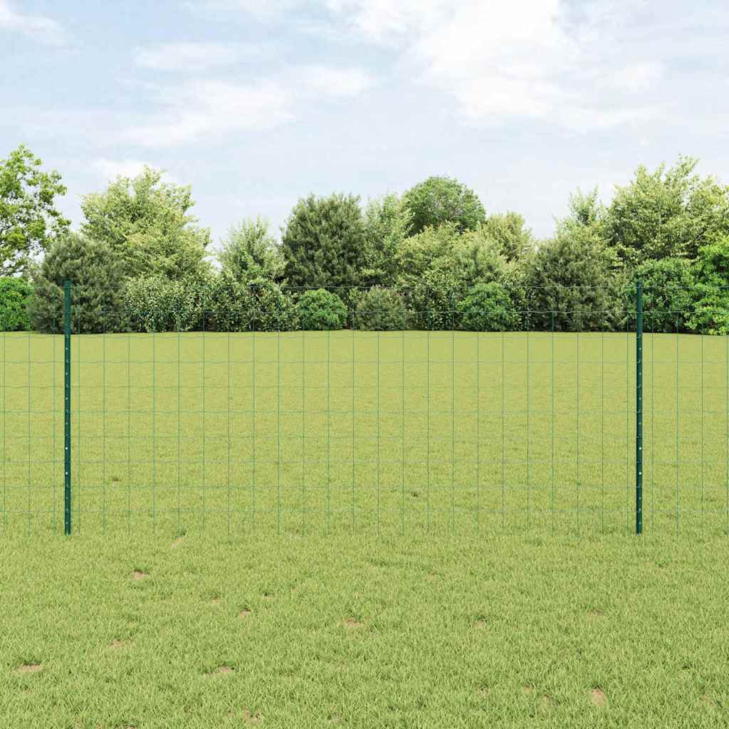 Euro ograda s postom 25 x 1 m Čelik premazan PVC-om Zelena