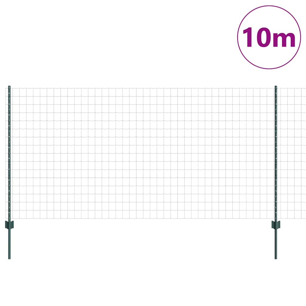 Euro ograda s postom 10 x 1,2 m Čelik premazan PVC-om Zelena