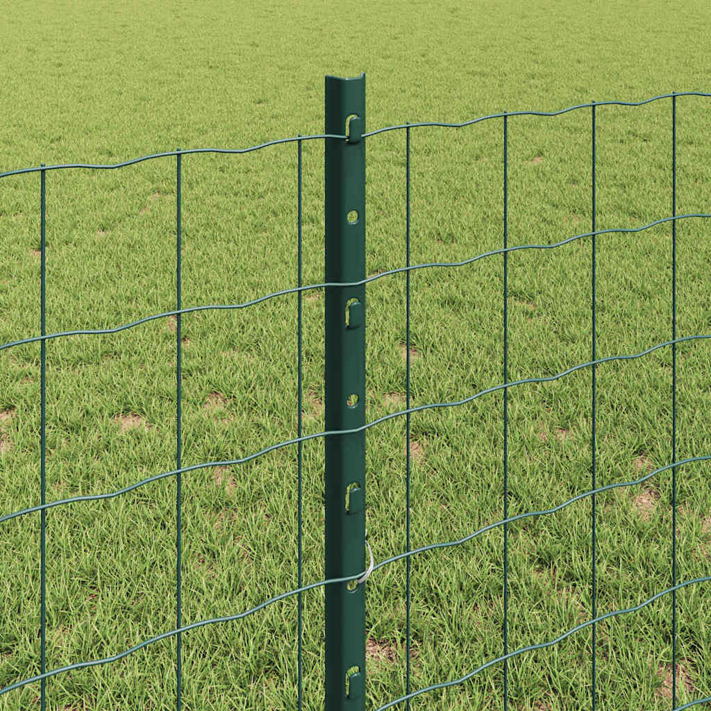 Euro ograda s postom 25 x 0,8 m Čelik premazan PVC-om Zelena
