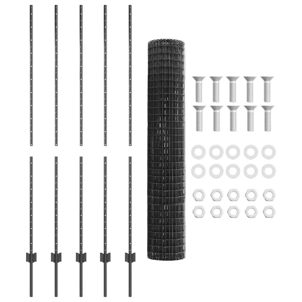 Zavarena žičana ograda 10 x 1,6 m (Š x V) Čelik premazan PVC-om