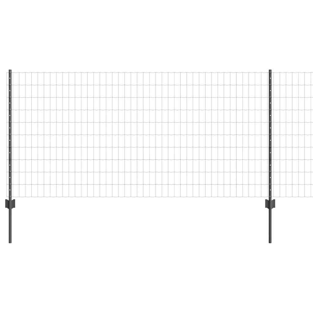 Euro ograda s postom 10 x 1 m Čelik premazan PVC-om Siva Mreža