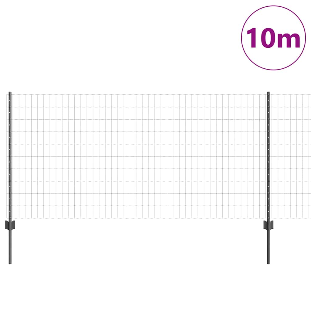 Euro ograda s postom 10 x 1 m Čelik premazan PVC-om Siva Mreža