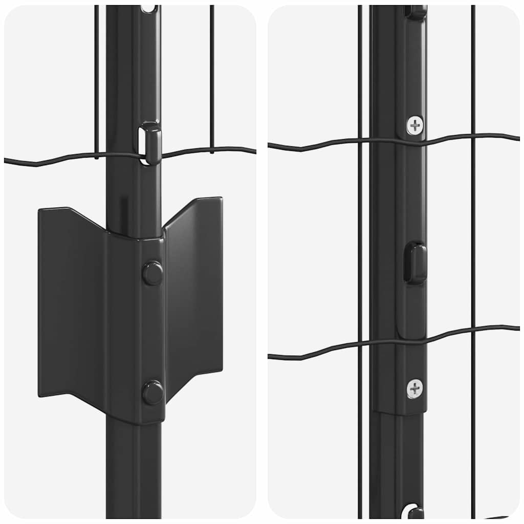 Euro ograda s postom 10 x 1,2 m Čelik premazan PVC-om Siva