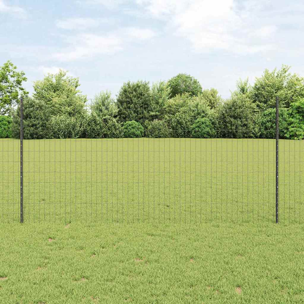 Euro ograda s postom 10 x 1,2 m Čelik premazan PVC-om Siva