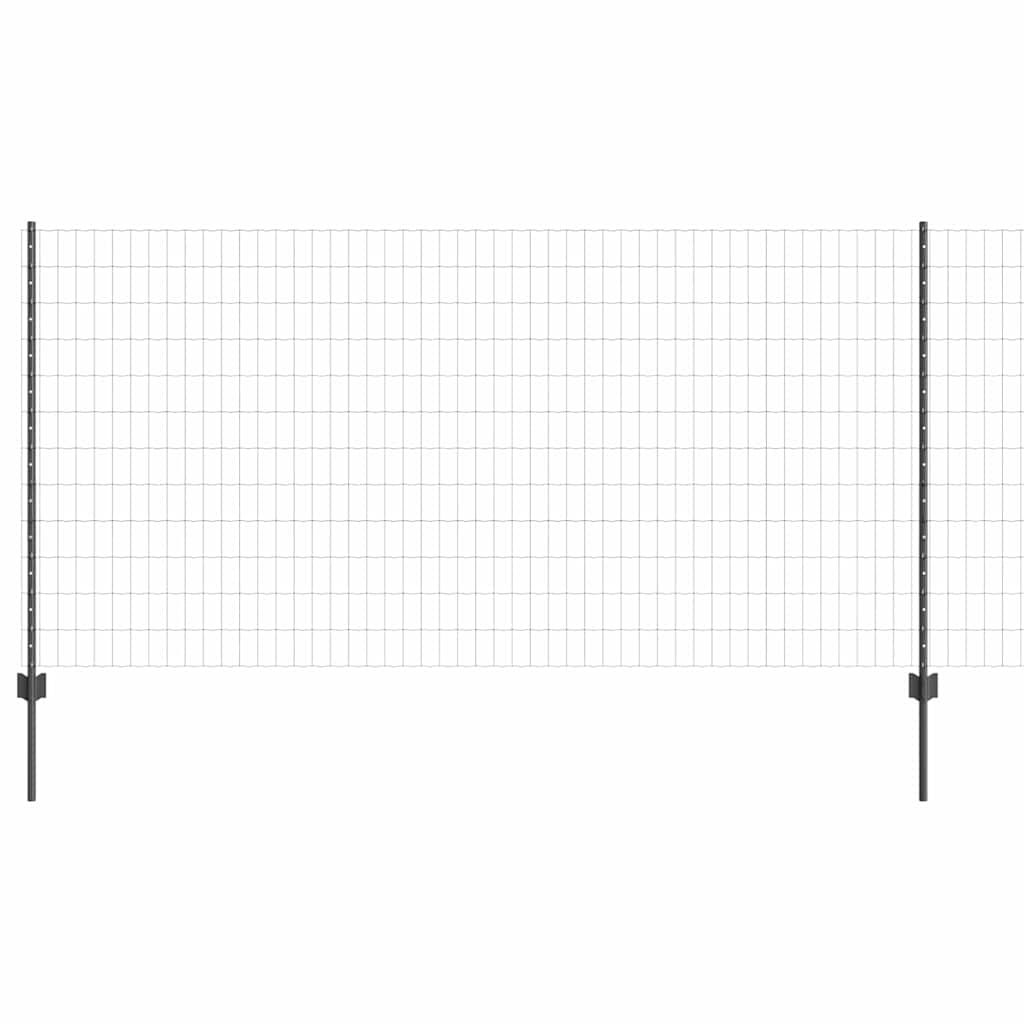 Euro ograda s postom 10 x 1,2 m Čelik premazan PVC-om Siva