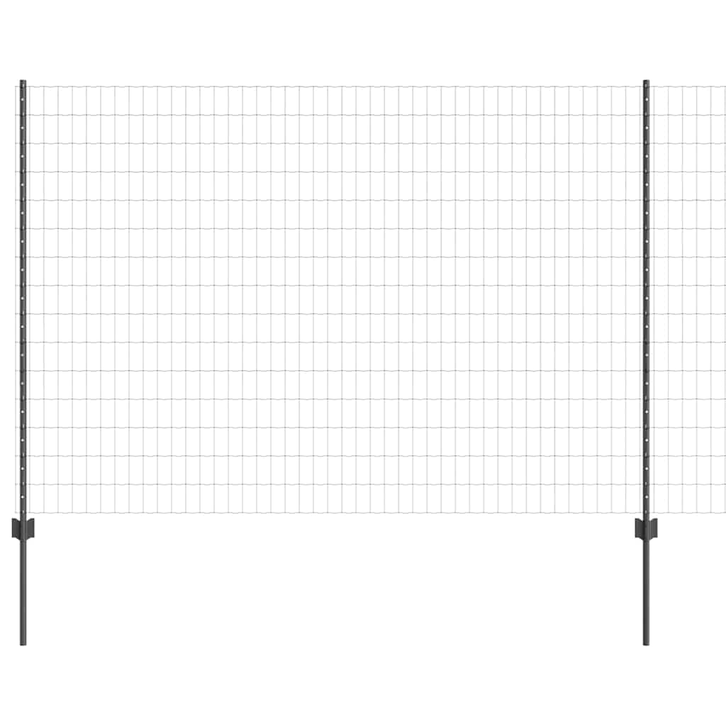 Euro ograda s postom 10 x 1,5 m Čelik premazan PVC-om Siva