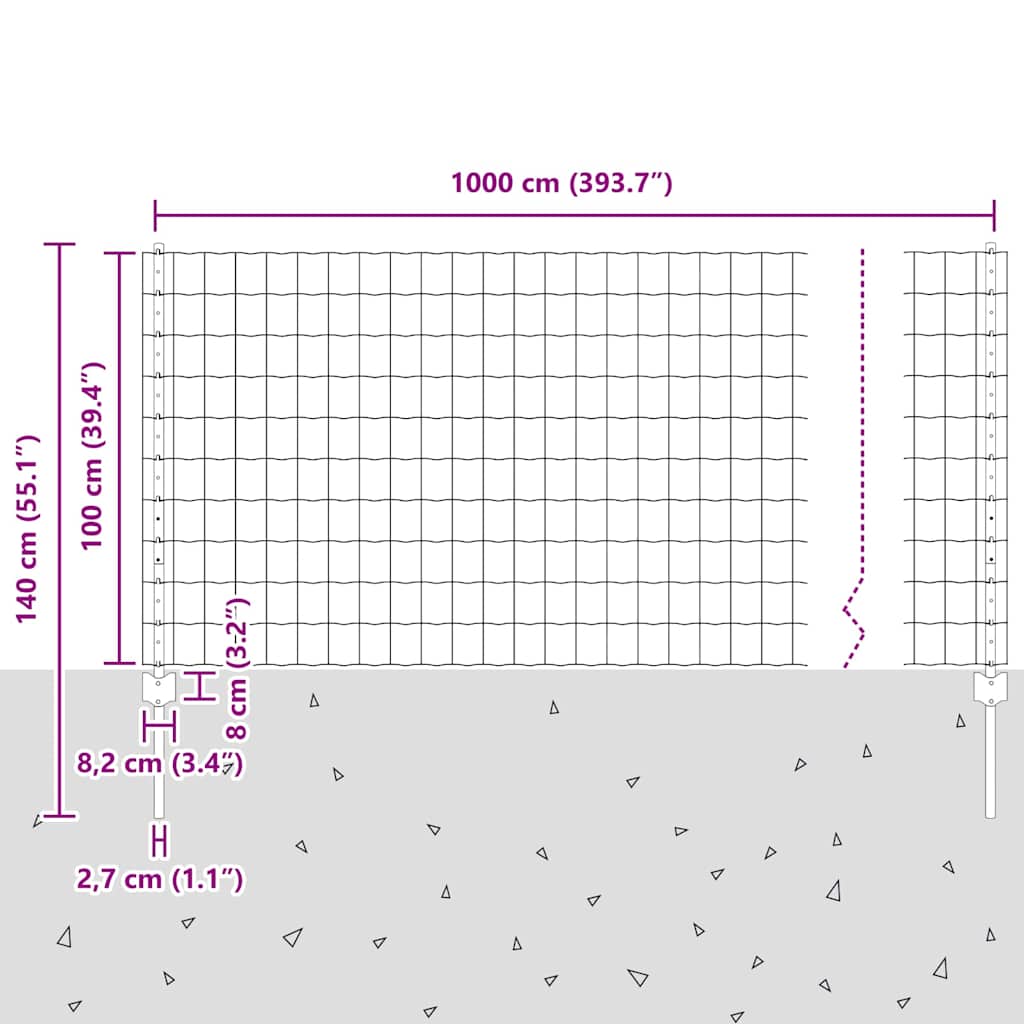 Zavarena žičana ograda 10 x 1 m (Š x V) Čelik premazan PVC-om