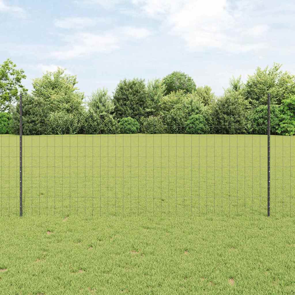 Euro ograda s postom 10 x 1,2 m Čelik premazan PVC-om Siva