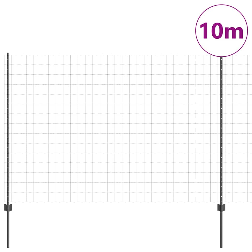 Euro ograda s postom 10 x 1,5 m Čelik premazan PVC-om Siva