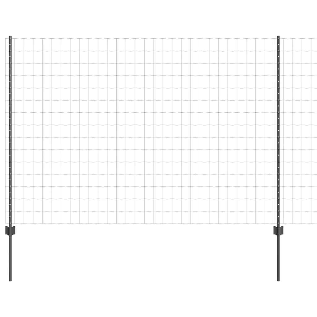 Euro ograda s postom 10 x 1,6 m Čelik premazan PVC-om Siva