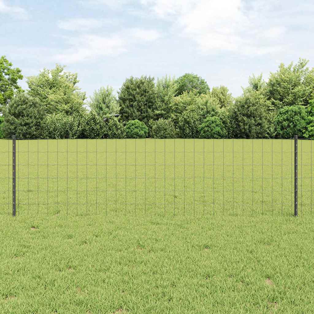 Euro ograda s postom 25 x 0,6 m Čelik premazan PVC-om Siva