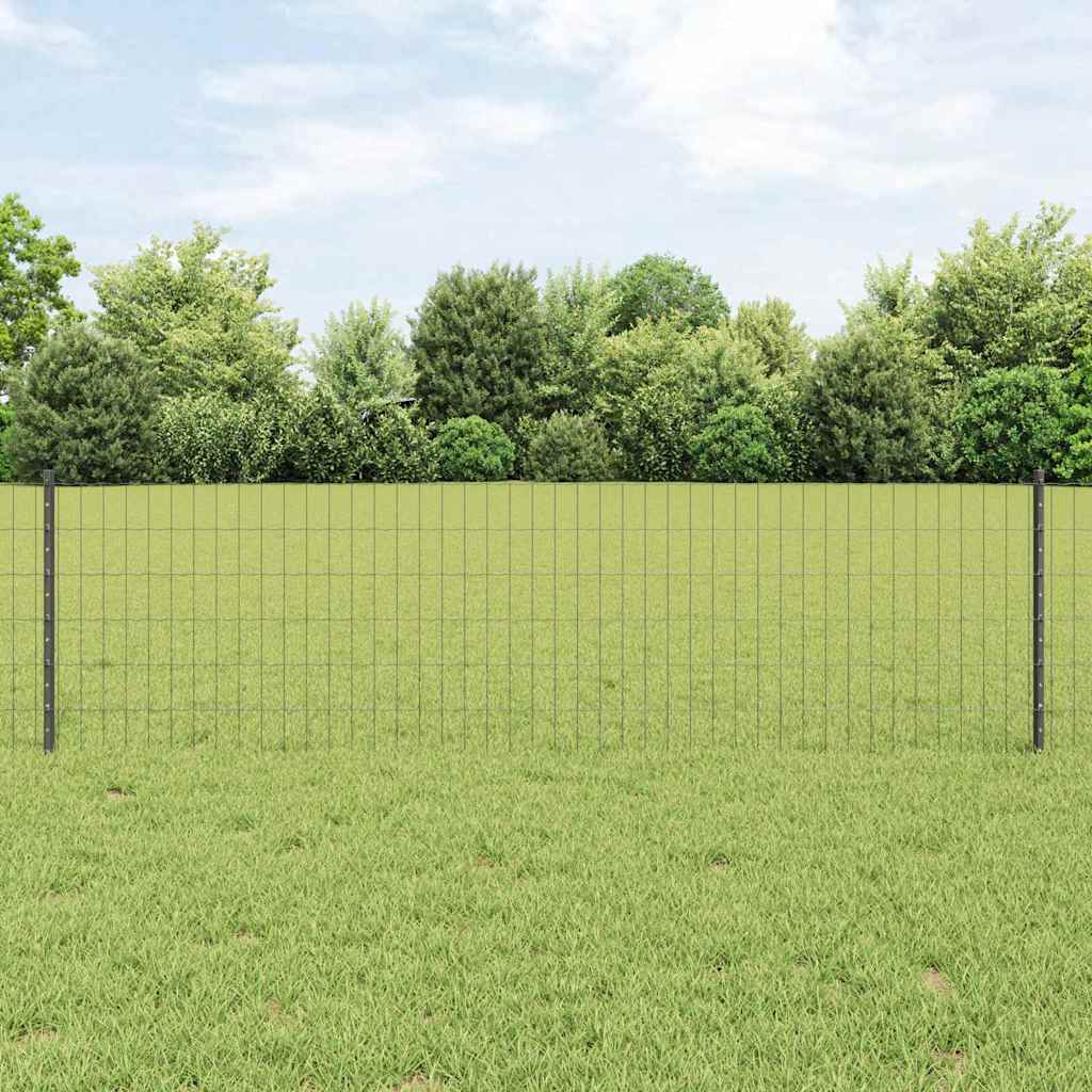 Euro ograda s postom 50 x 0,6 m Čelik premazan PVC-om Siva