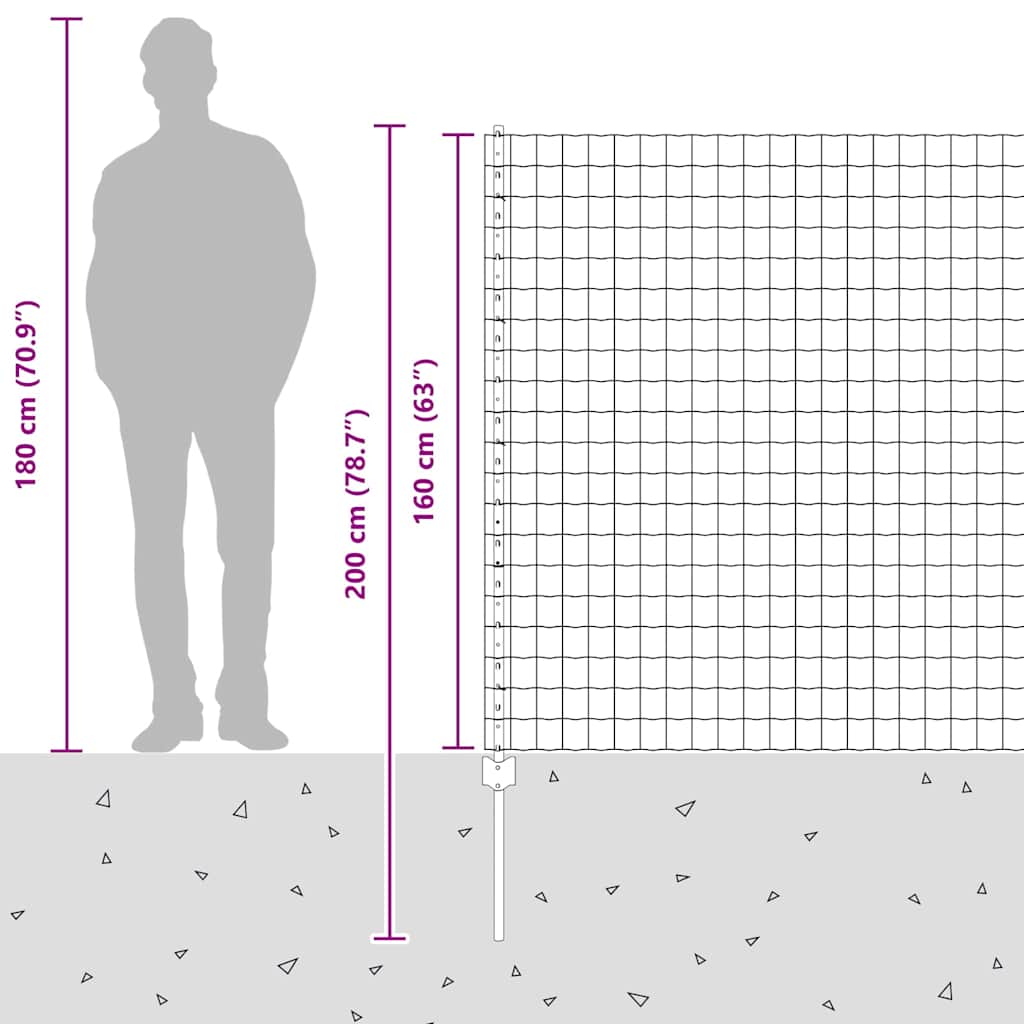 Zavarena žičana ograda 10 x 1,6 m (Š x V) Čelik premazan PVC-om