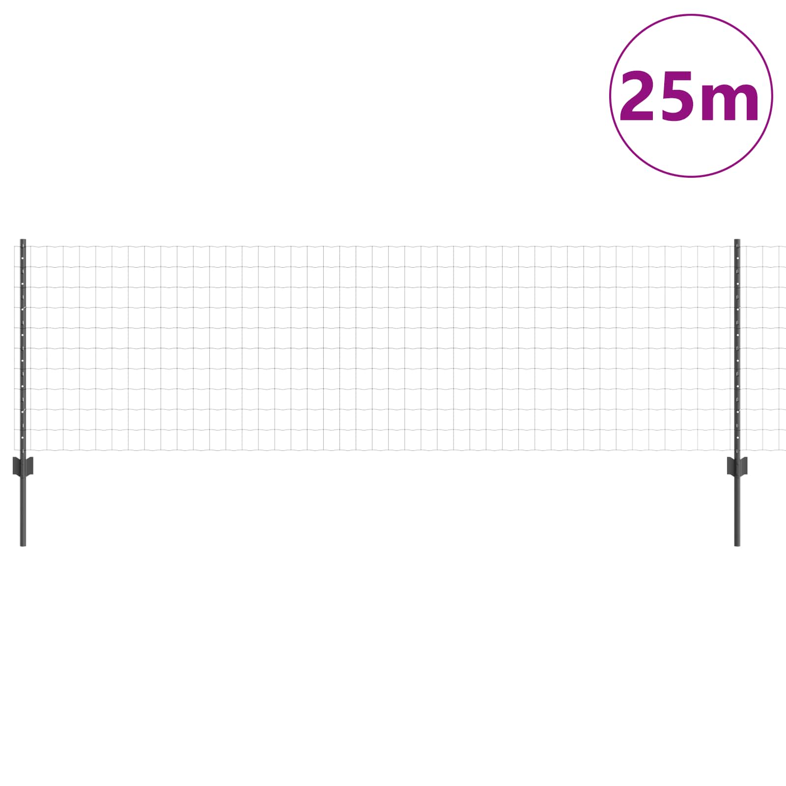 Zavarena žičana ograda 25 x 0,8 m (Š x V) Čelik premazan PVC-om