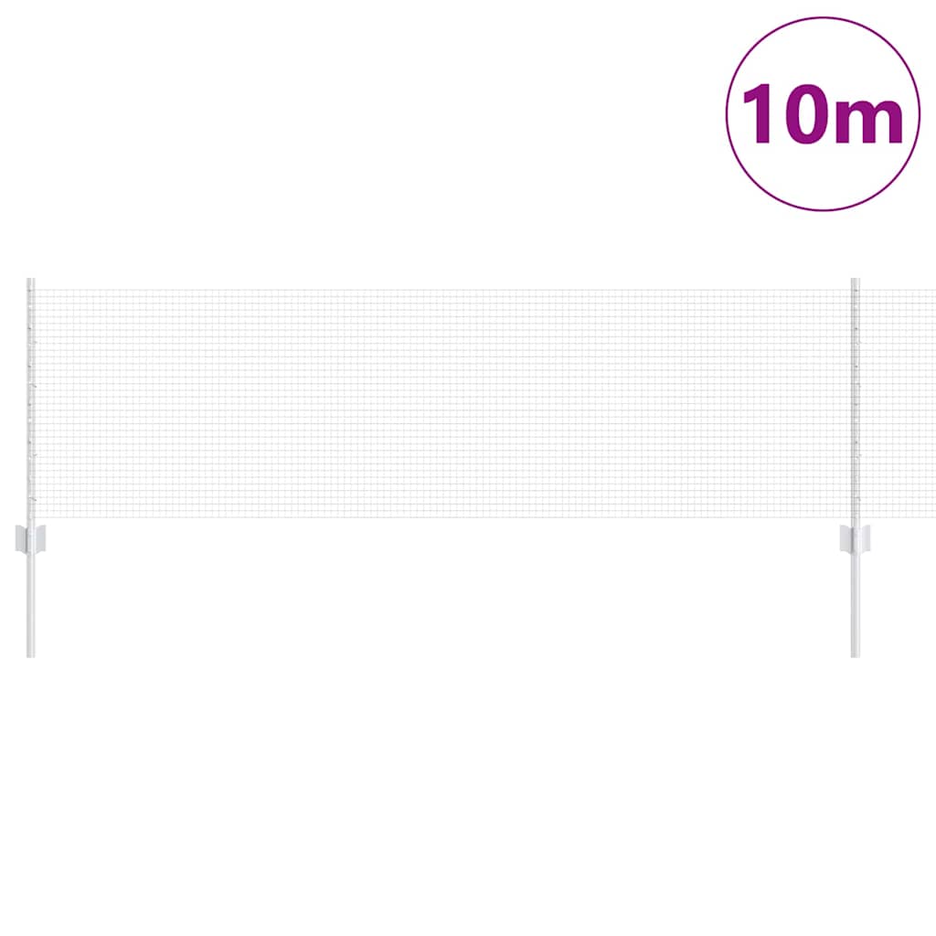 Zavarena žičana ograda s postom 10 x 0,6 m Srebrna Mreža