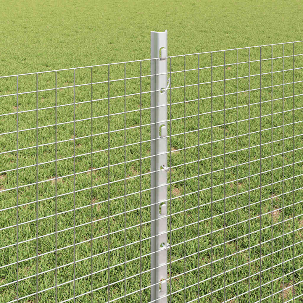 Zavarena žičana ograda s postom 10 x 0,8 m Srebrna Mreža