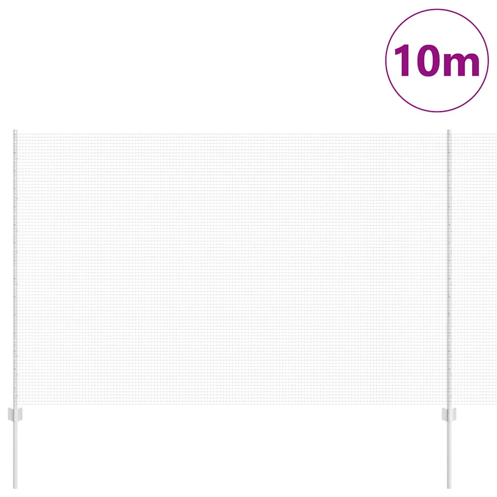 Zavarena žičana ograda s postom 10 x 1,5 m Srebrna Mreža