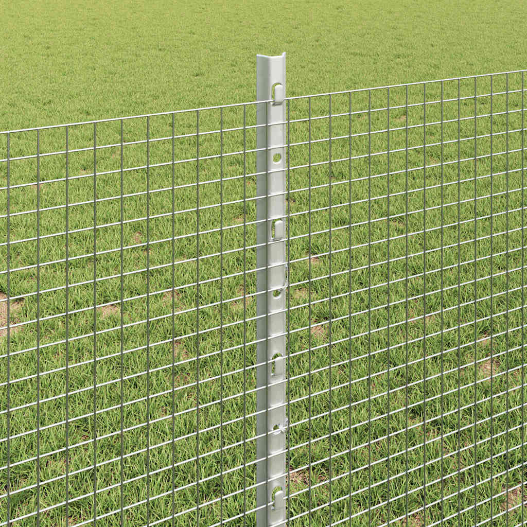 Zavarena žičana ograda s postom 25 x 0,8 m Srebrna Mreža