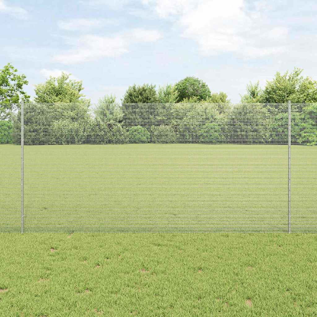 Zavarena žičana ograda s postom 25 x 1,2 m Srebrna Mreža