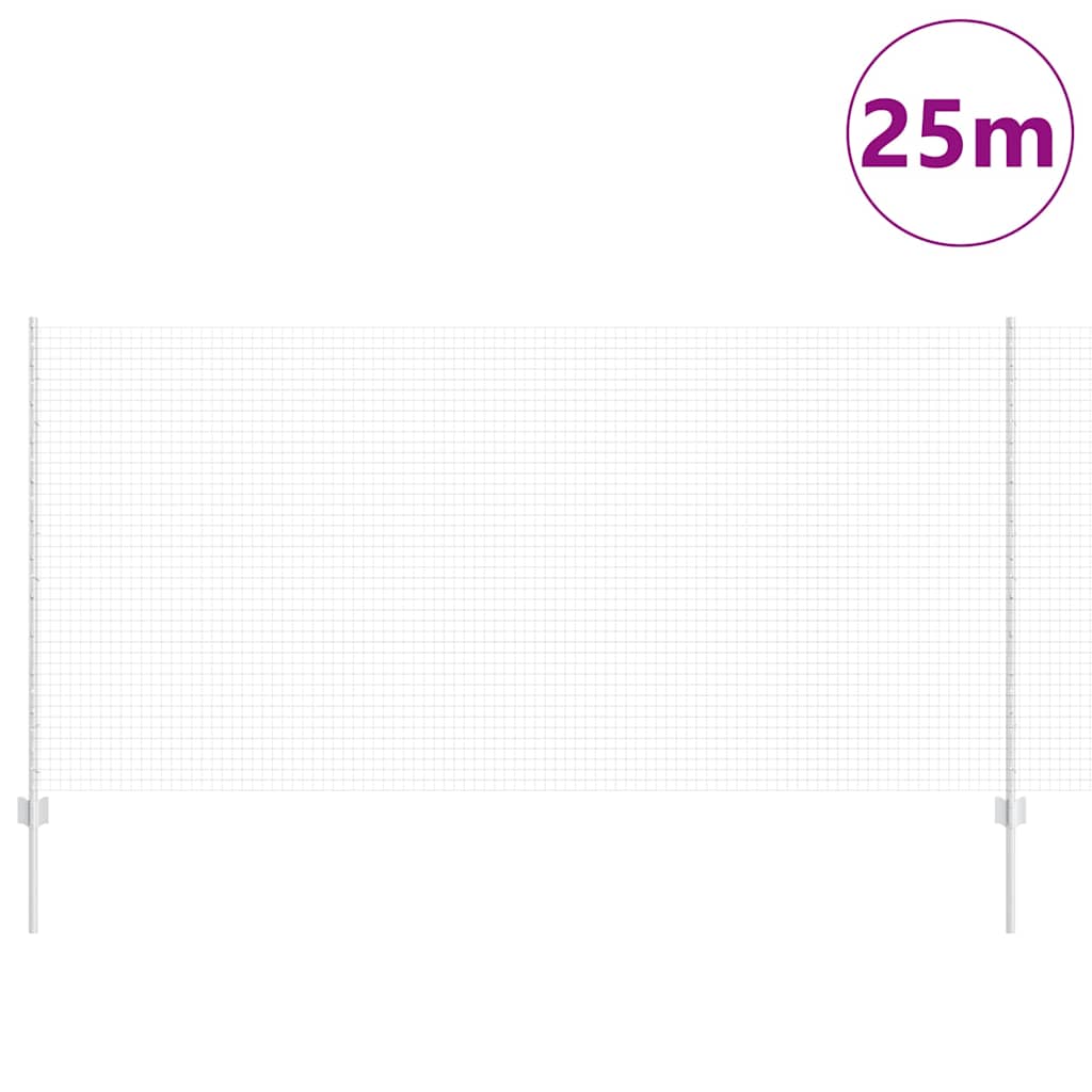 Zavarena žičana ograda s postom 25 x 1,2 m Srebrna Mreža